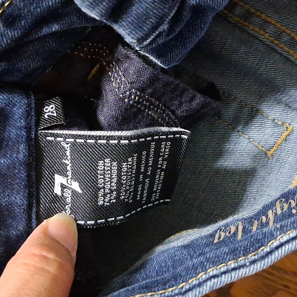 7 FOR ALL MANKIND Jeans Womens BLUE 28 KIMMIE STRAIGHT LEGS Denim Preowned Used - Picture 4 of 5